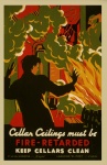 Vintage Fire Warning Poster