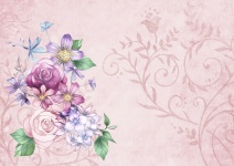 Vintage Flower Background Paper