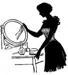 Woman Dressing Table Clipart