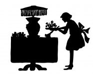 Woman Dusting Furniture Silhouette