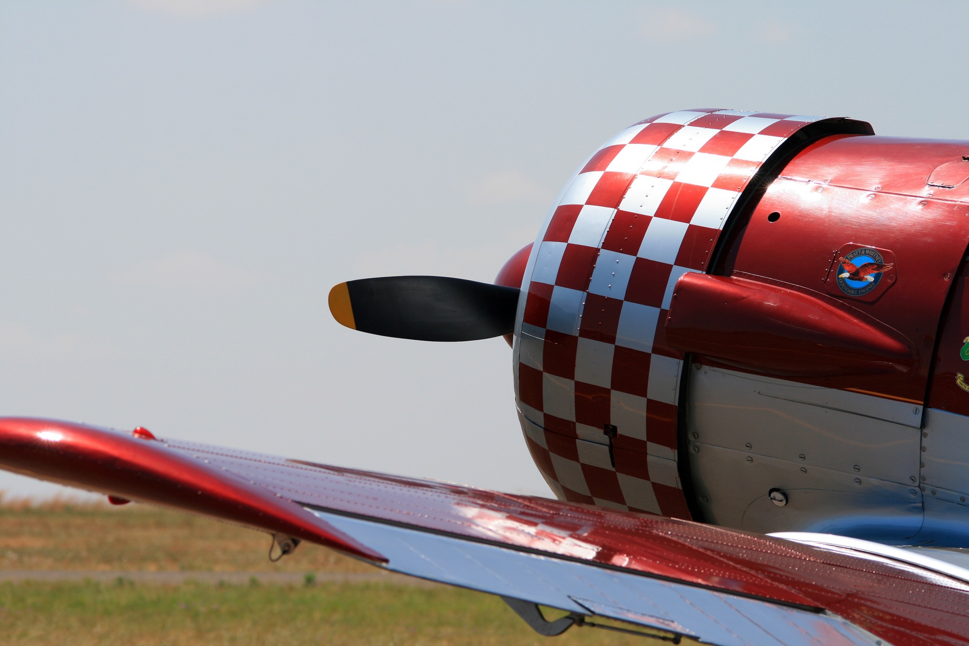 Chequered Cowling Of Harvard Engine