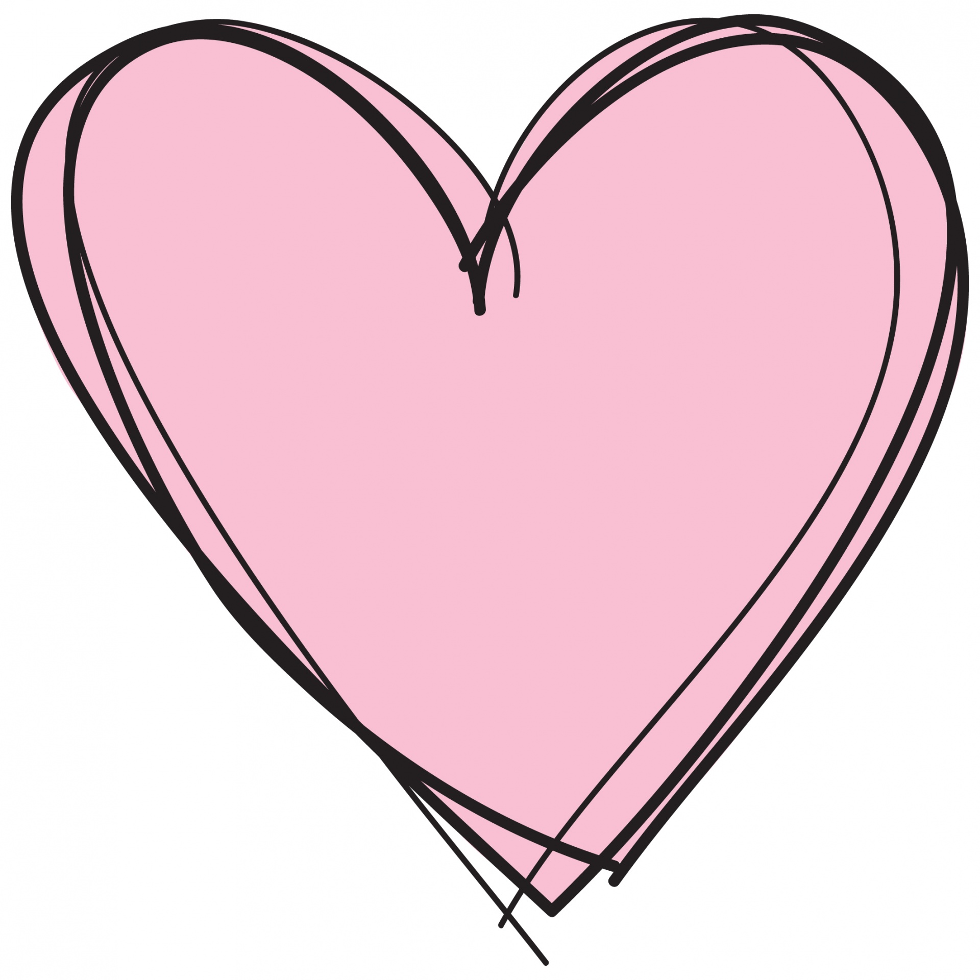 Pink Heart On White Background
