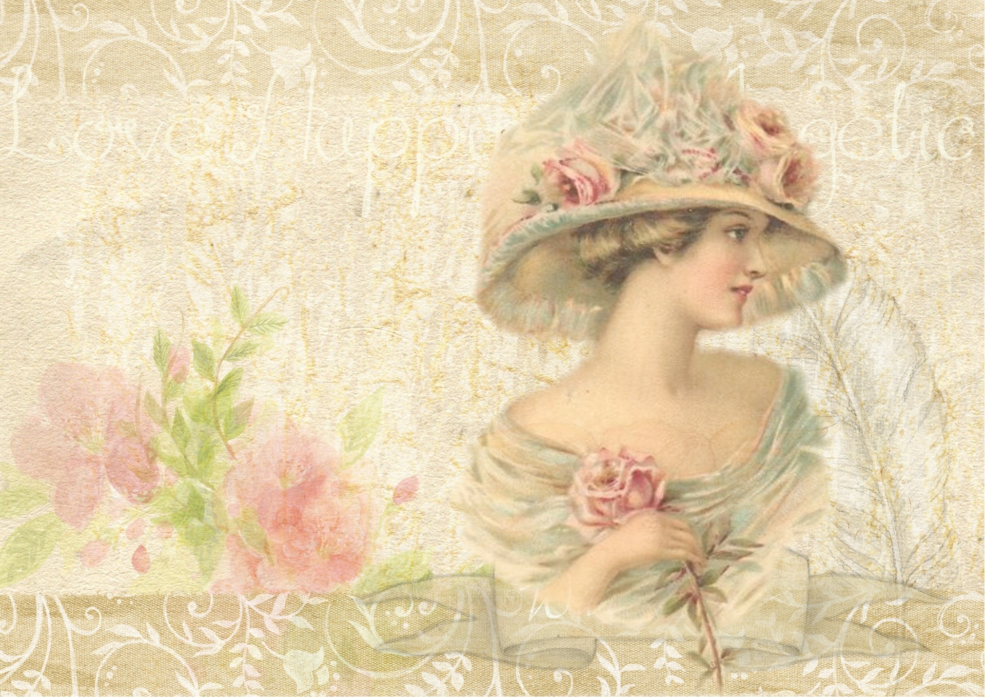 Edwardian Vintage Lady Background