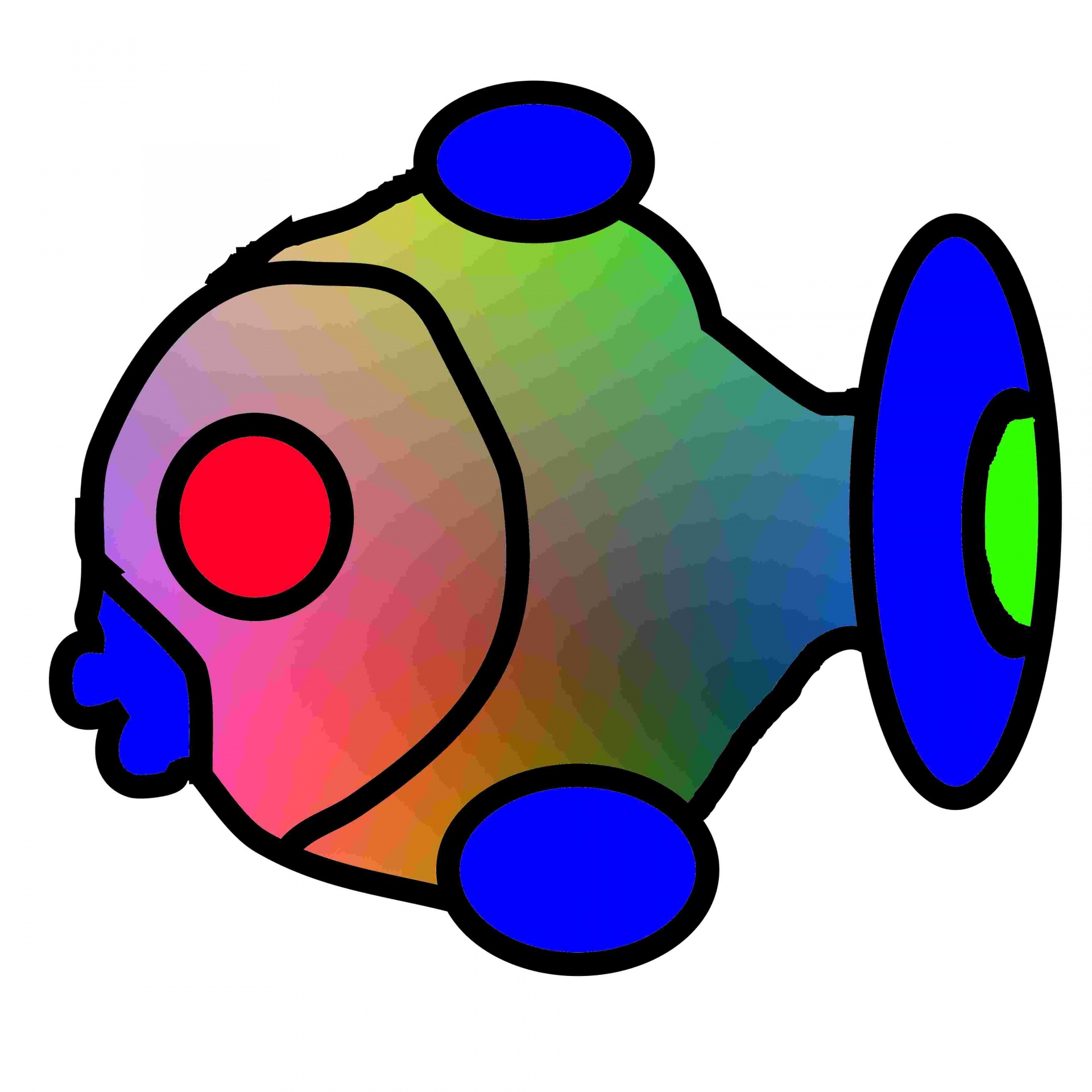 gradient fish doodle on white