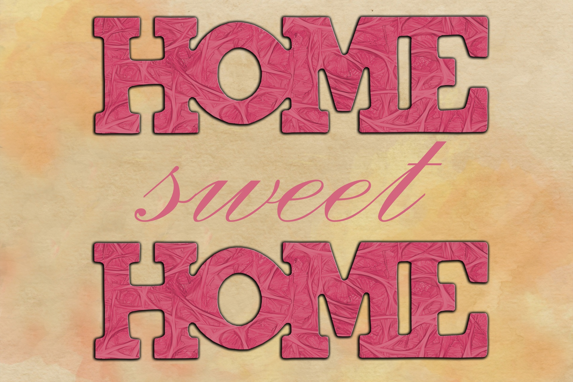Red home sweet home text on vintage background