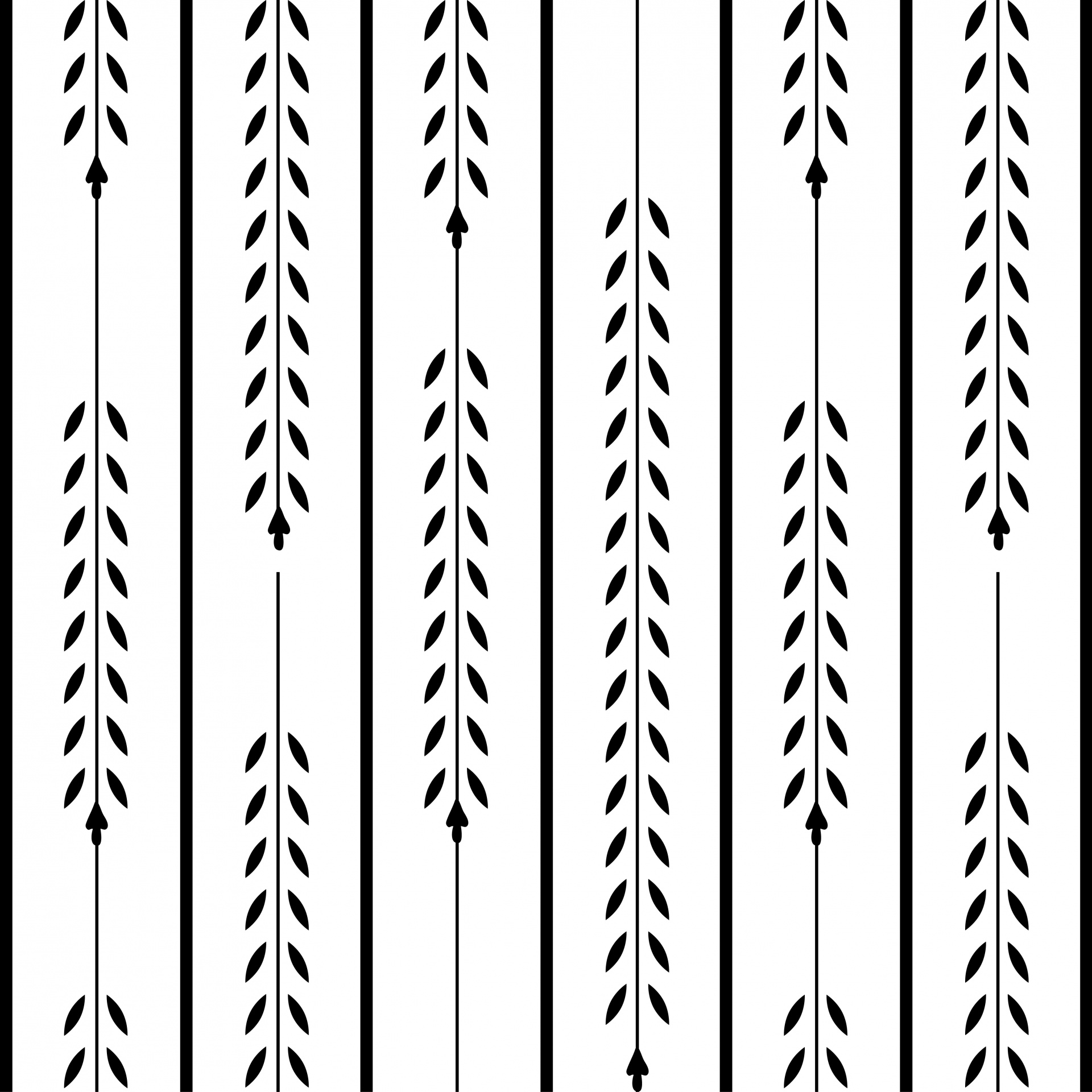 Black and white leaves wallpaper background pattern