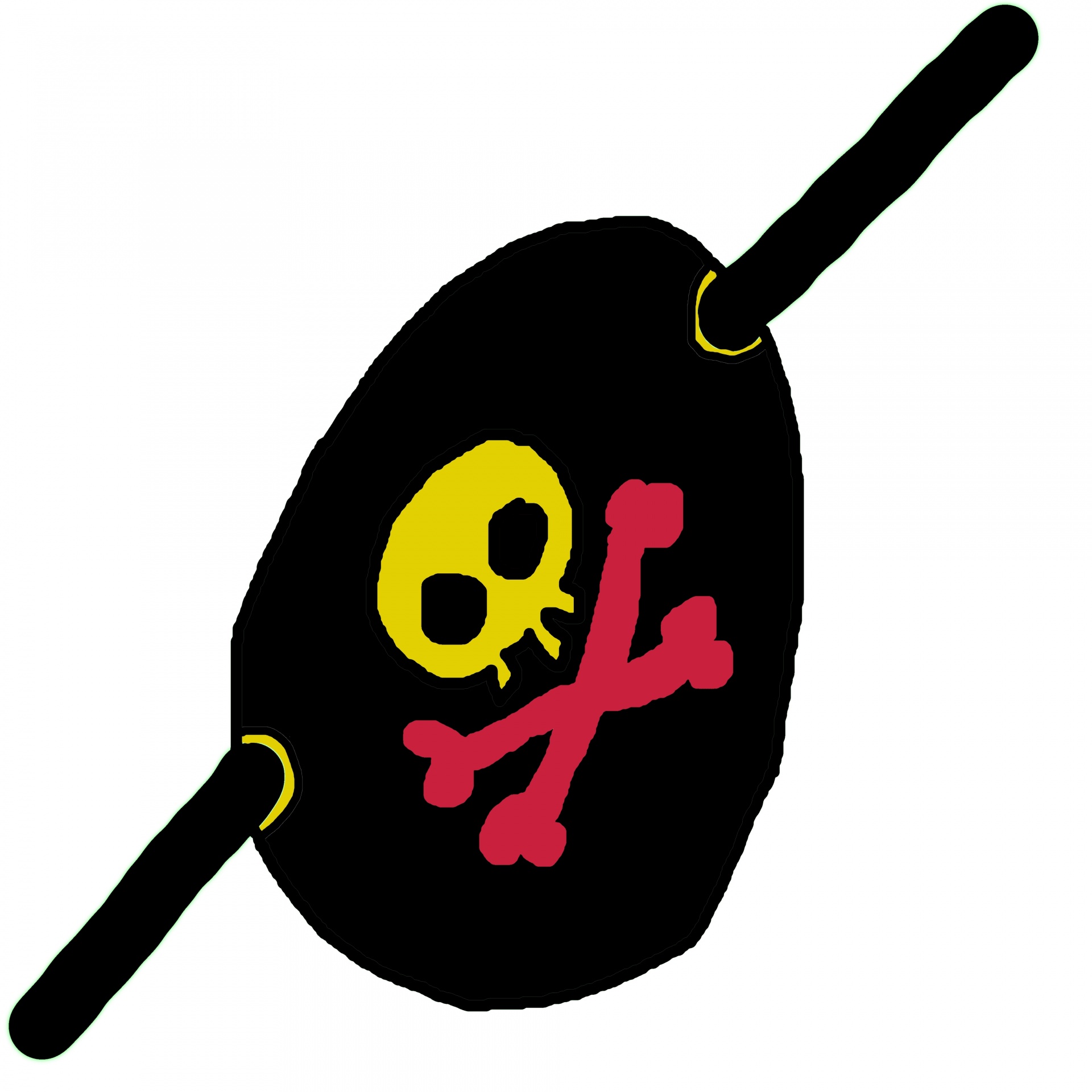 drawing of a pirate eyepatch on white