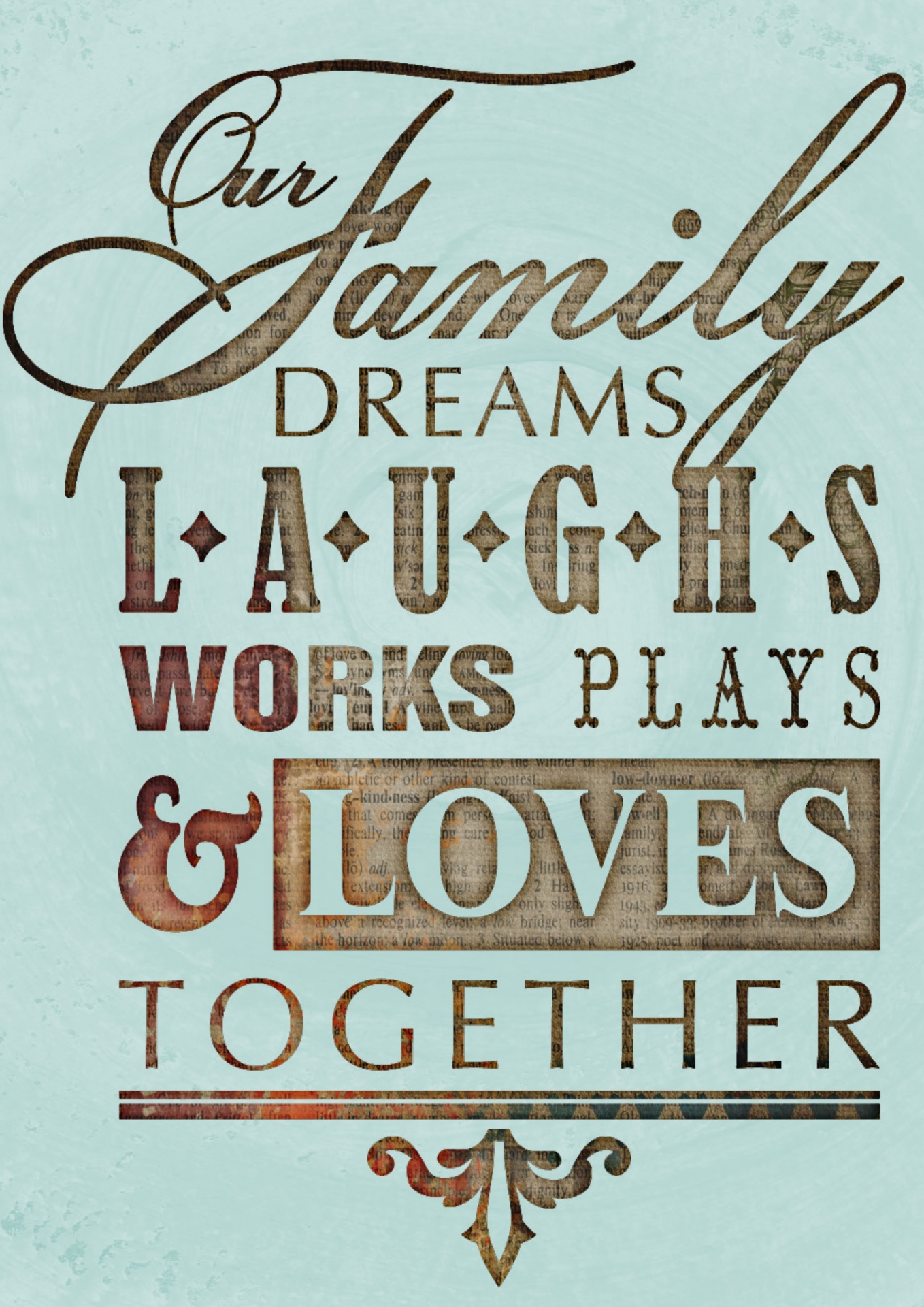 Quote Motivational Family Collage