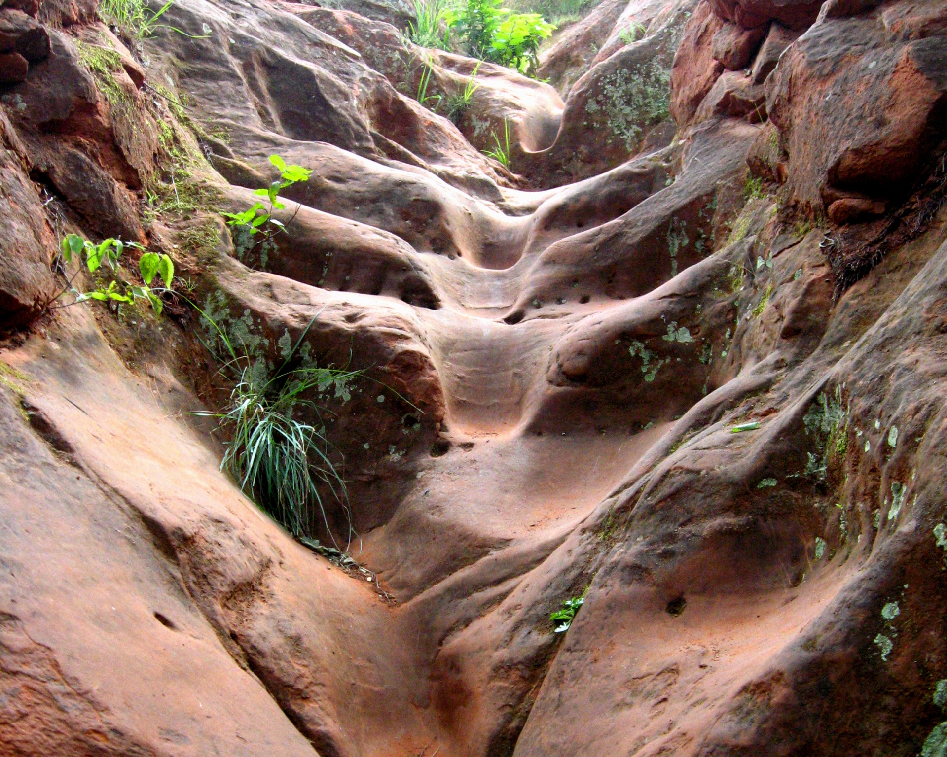 Water erosion steps at Red Rock Canyon in Oklahoma