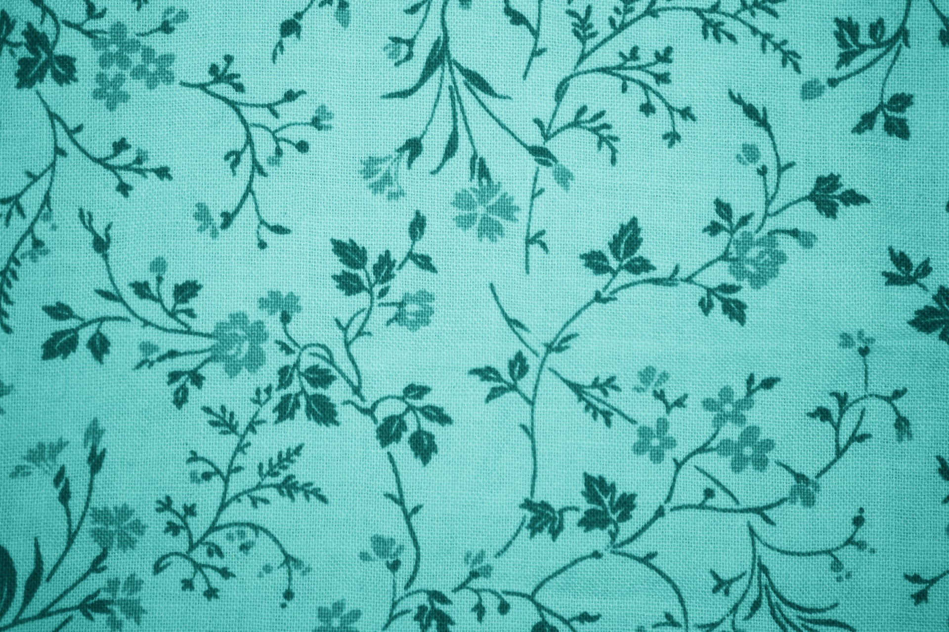 Fabric Floral Blue Teal
