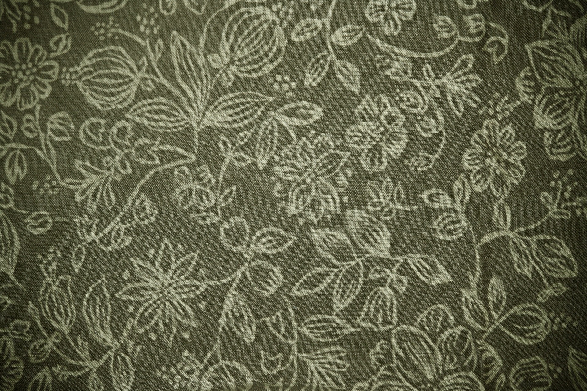Floral Fabric Olive