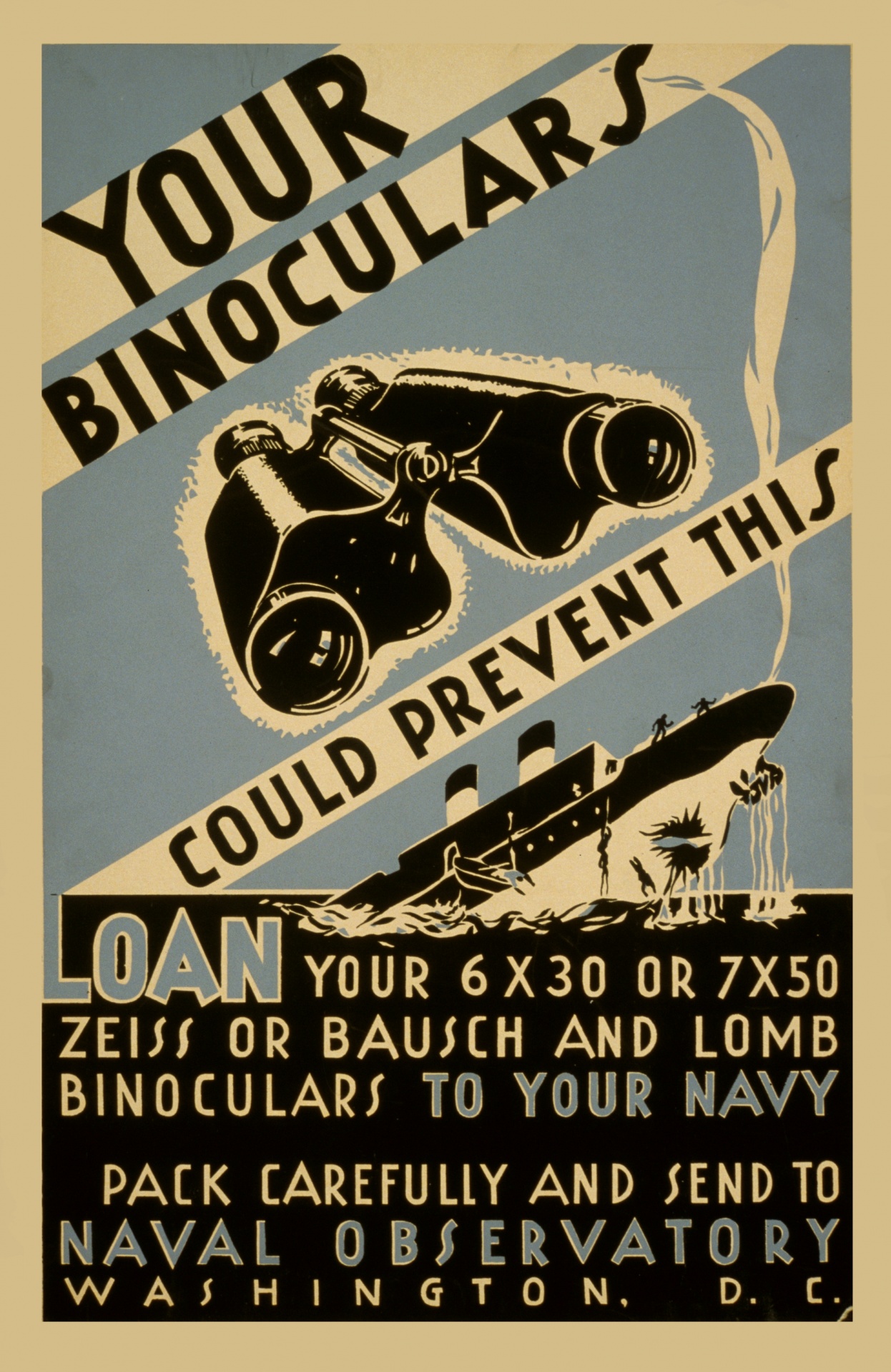 Vintage Poster Binoculars
