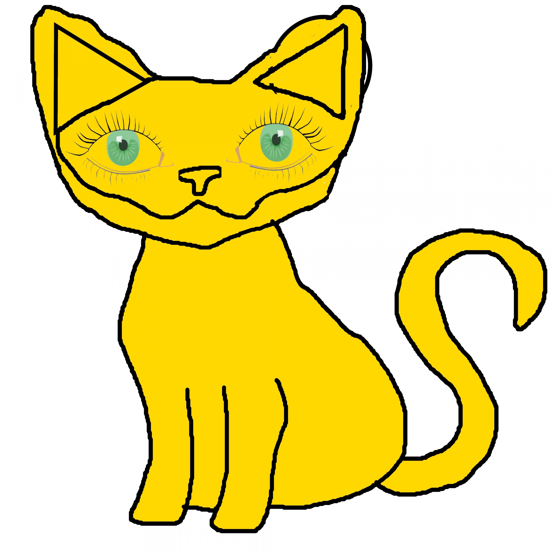 yellow cat with green eyes