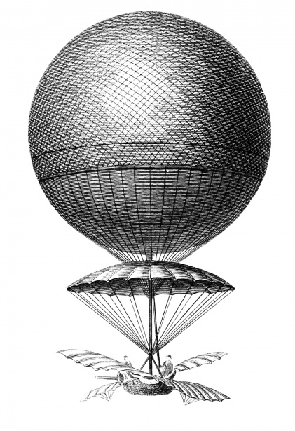 Horkovzdušný balón klasická Drawing Stock Fotka zdarma - Public Domain  Pictures