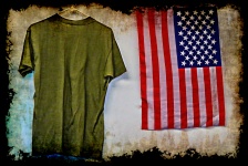 Army Tee And American Flag