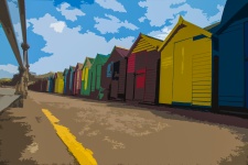 Brightly Colored Dressing Huts