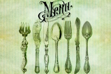 Cutlery Menu Vintage Illustration