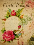 Floral Background French Postcard
