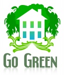 Green House Logo Sign Illustration