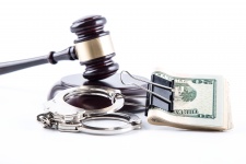 Judge Gavel Handcuffs And Money