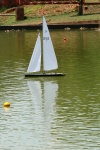 Model Of Yacht In The Water