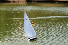 Sailing Boat Model With White Sails
