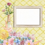 Scrapbook Page Flower Soft Yellow