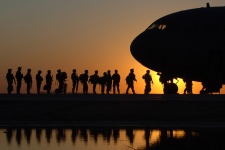 Soldiers Boarding At Sunset