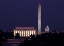 U.S. Capitol Landmarks At Dusk
