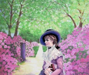 Victorian Woman Flower Garden