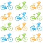 Vintage Bicycle Wallpaper Colorful