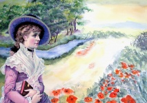 Vintage Lady Poppy Fields