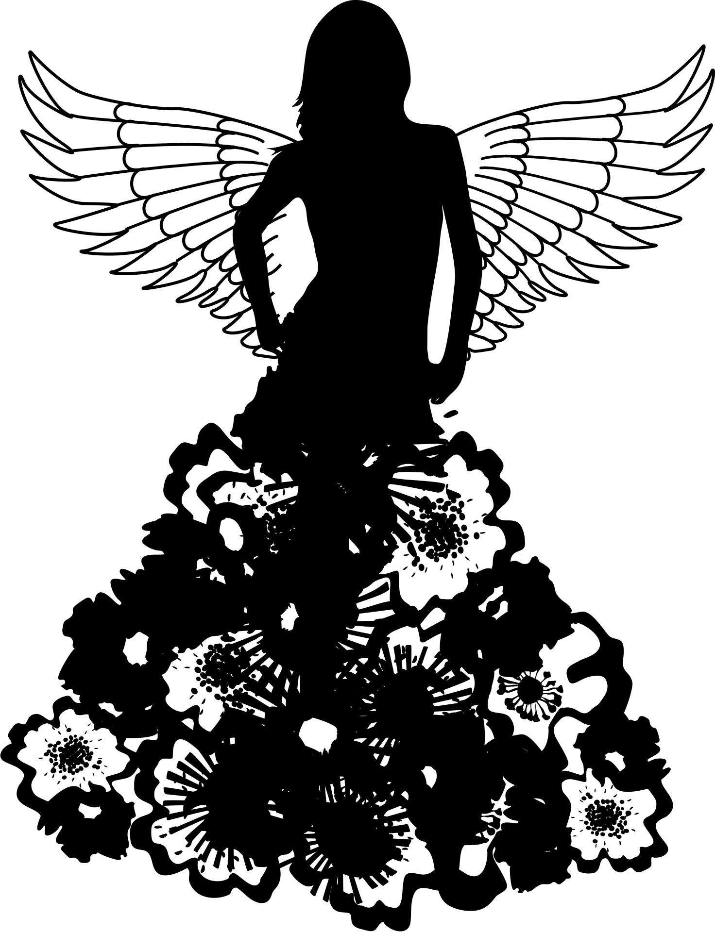 Angel Wings Silhouette Dress