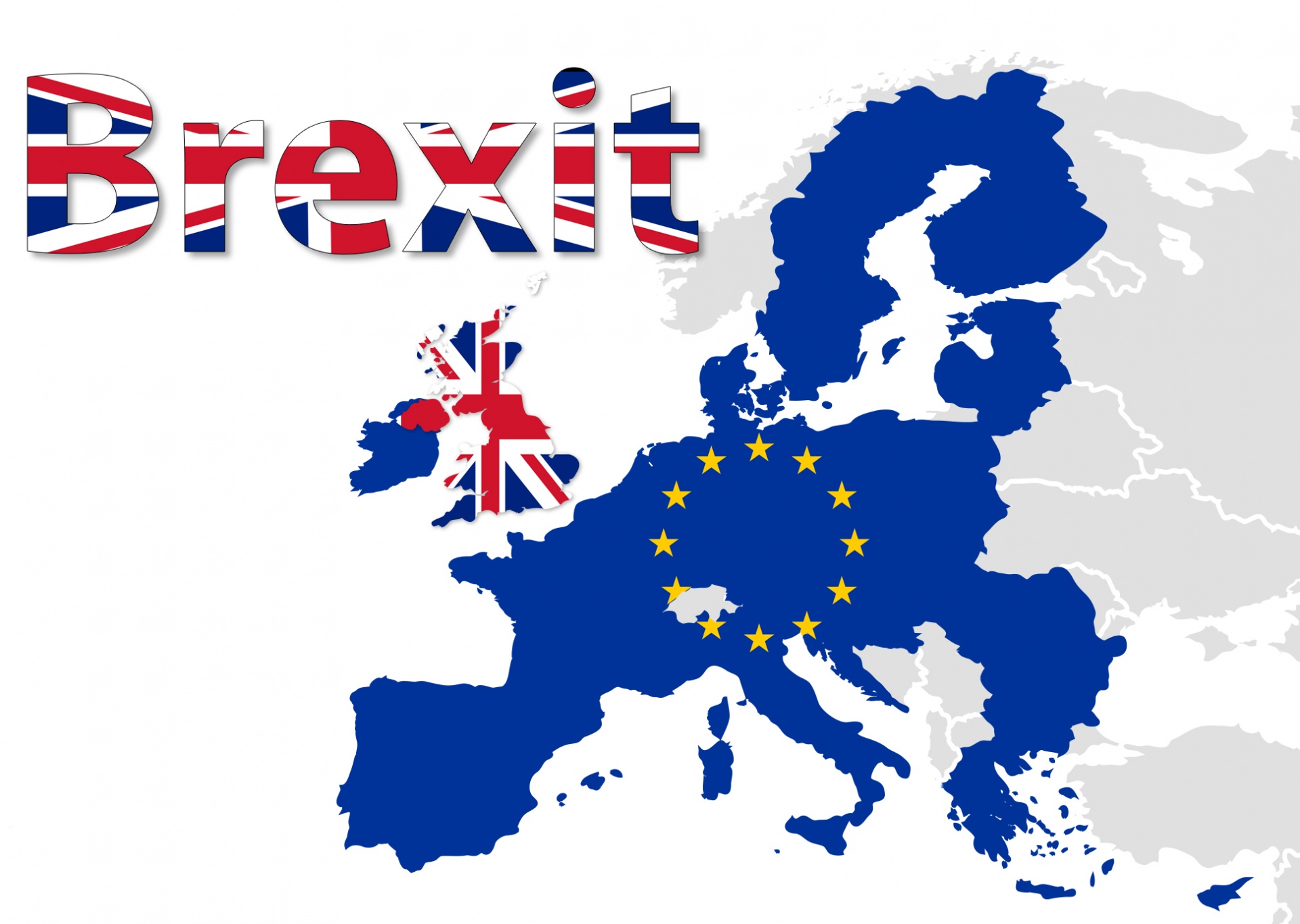 Brexit map concept illustration