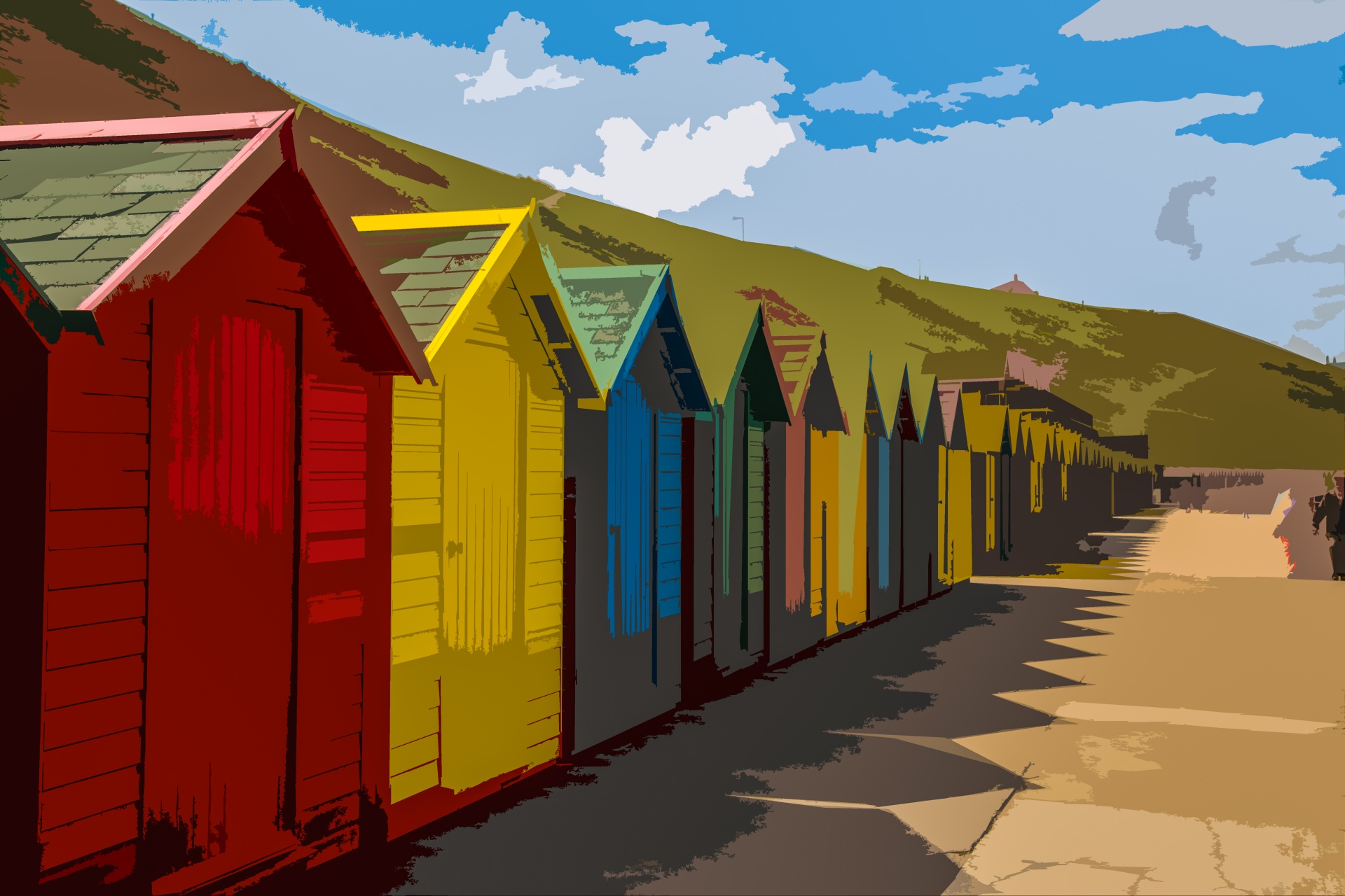 Brightly Colored Dressing Huts