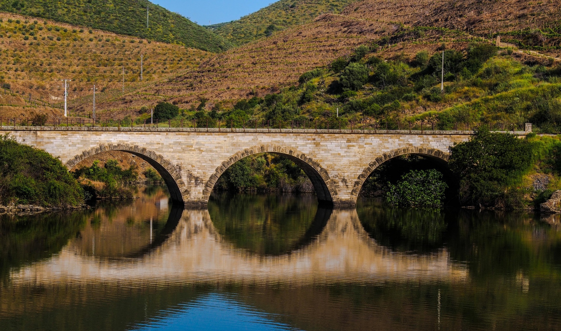 Douro River Bridge Reflection