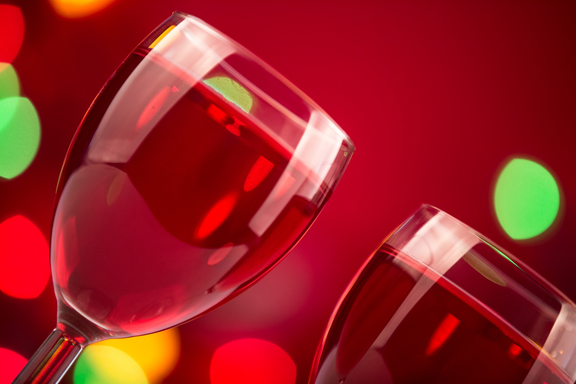Glass of Wine with Lights Background