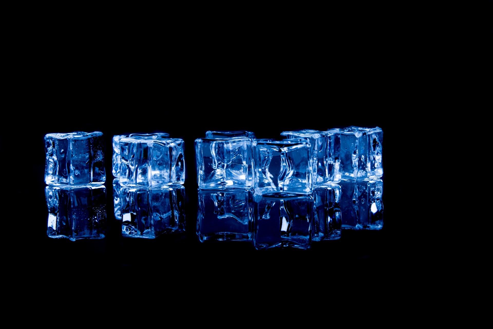 Ice Cubes isolated on the black background