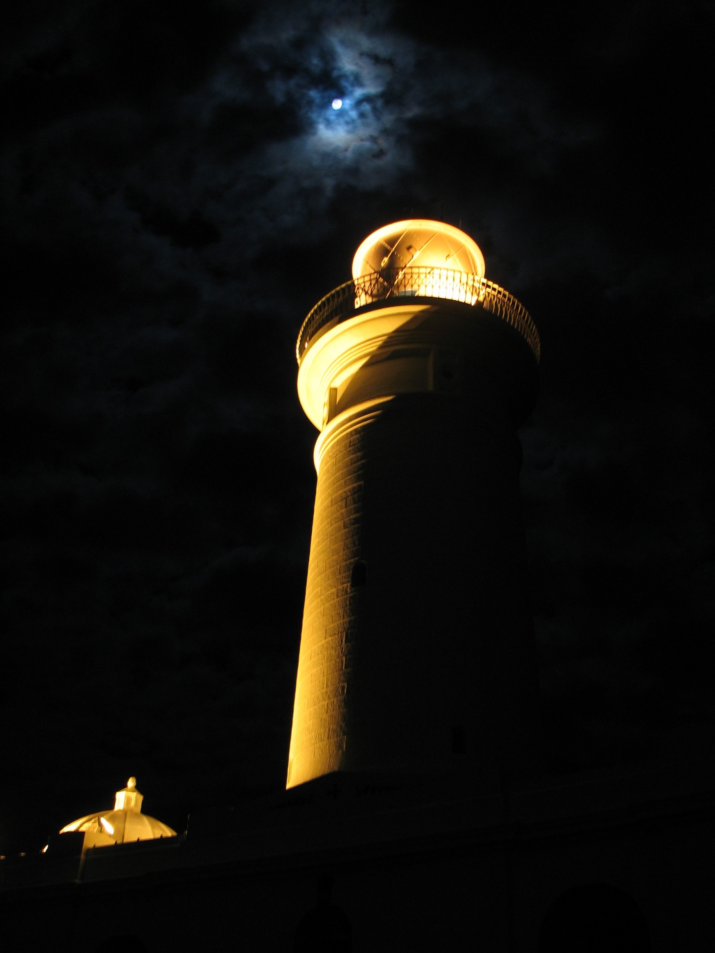 Lighthouse At Midnight At Full Moon