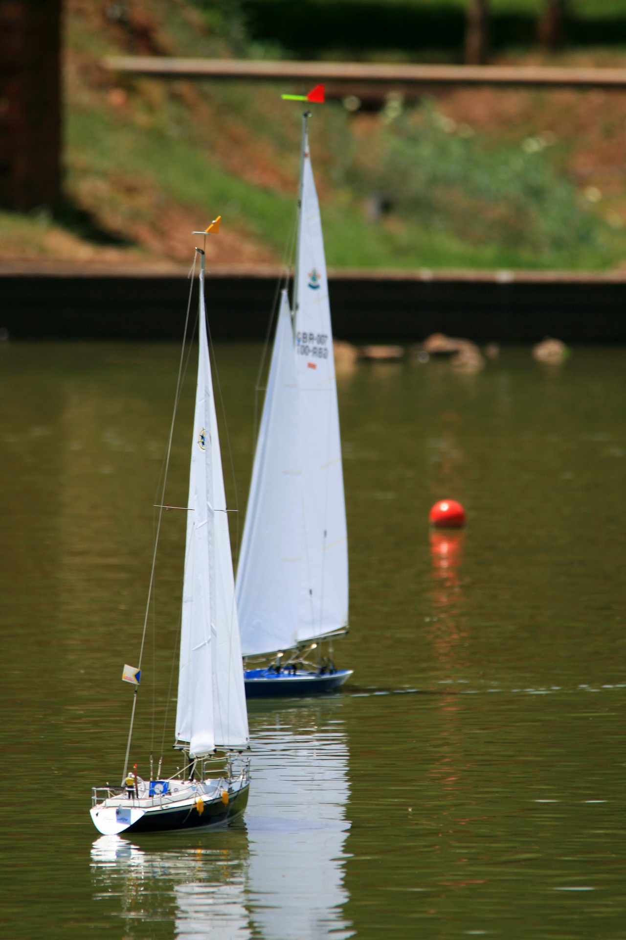 Model Yachts With White Sails