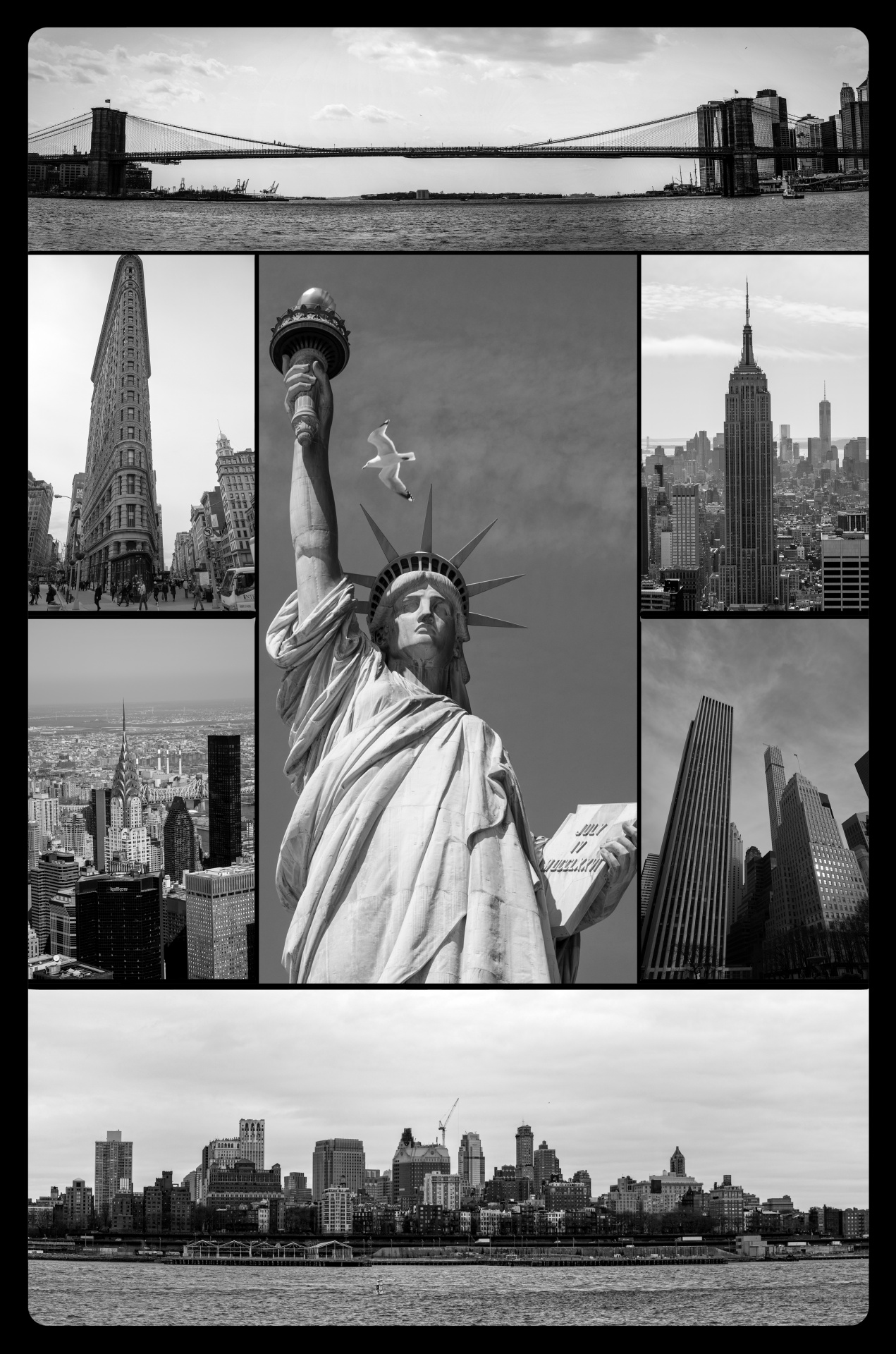 New york city famous landmarks picture collage - USA