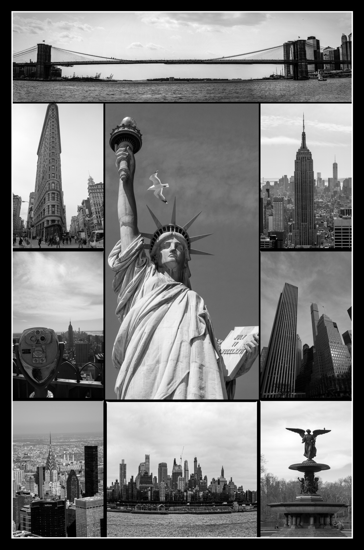New york city famous landmarks picture collage - USA