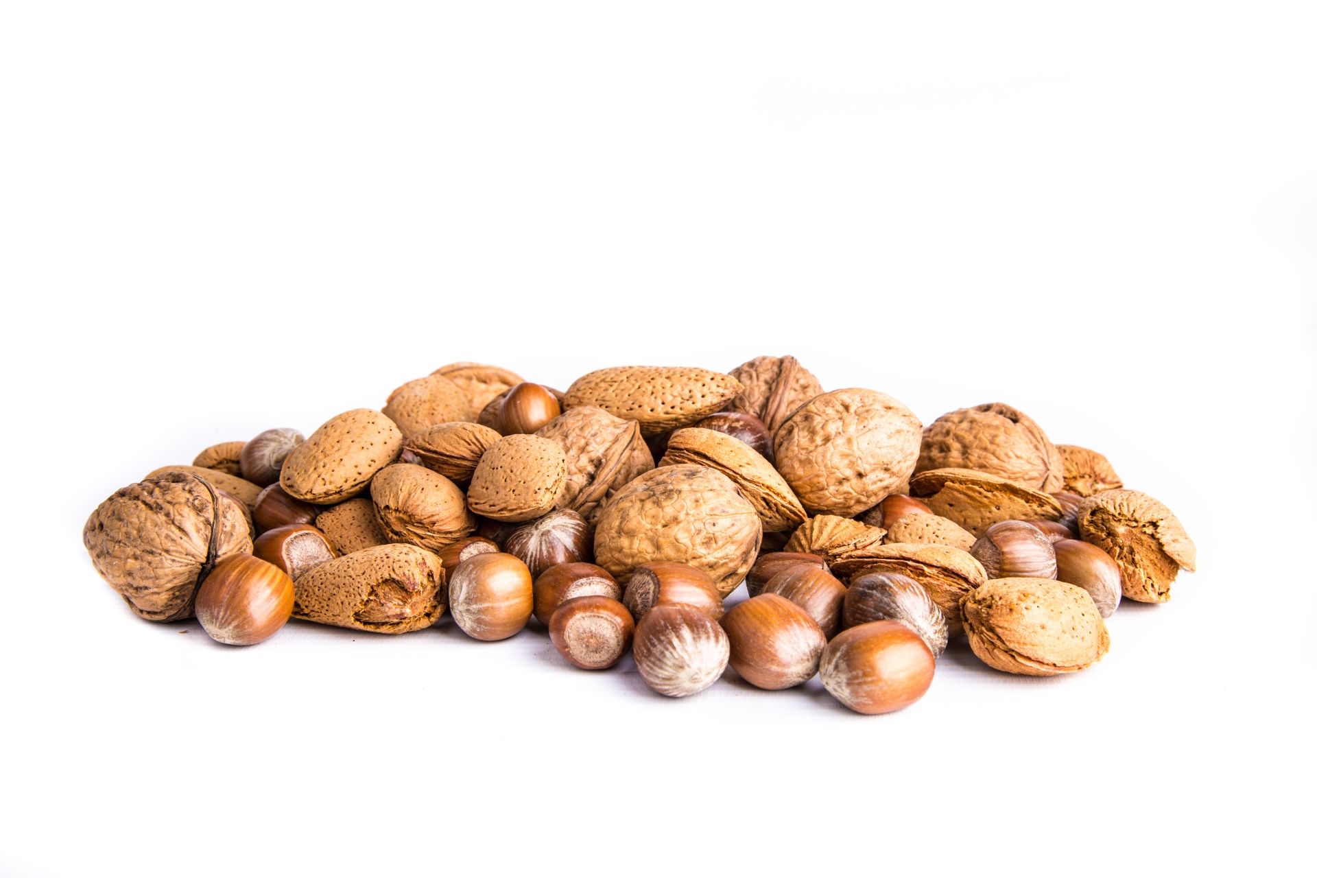 Nuts isolated on the white background