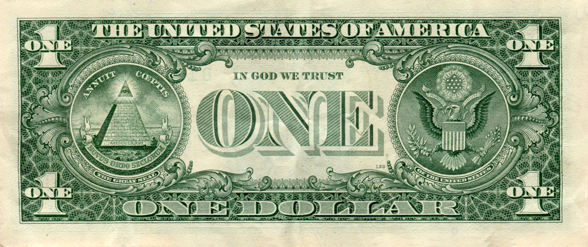 back side of U.S. dollar