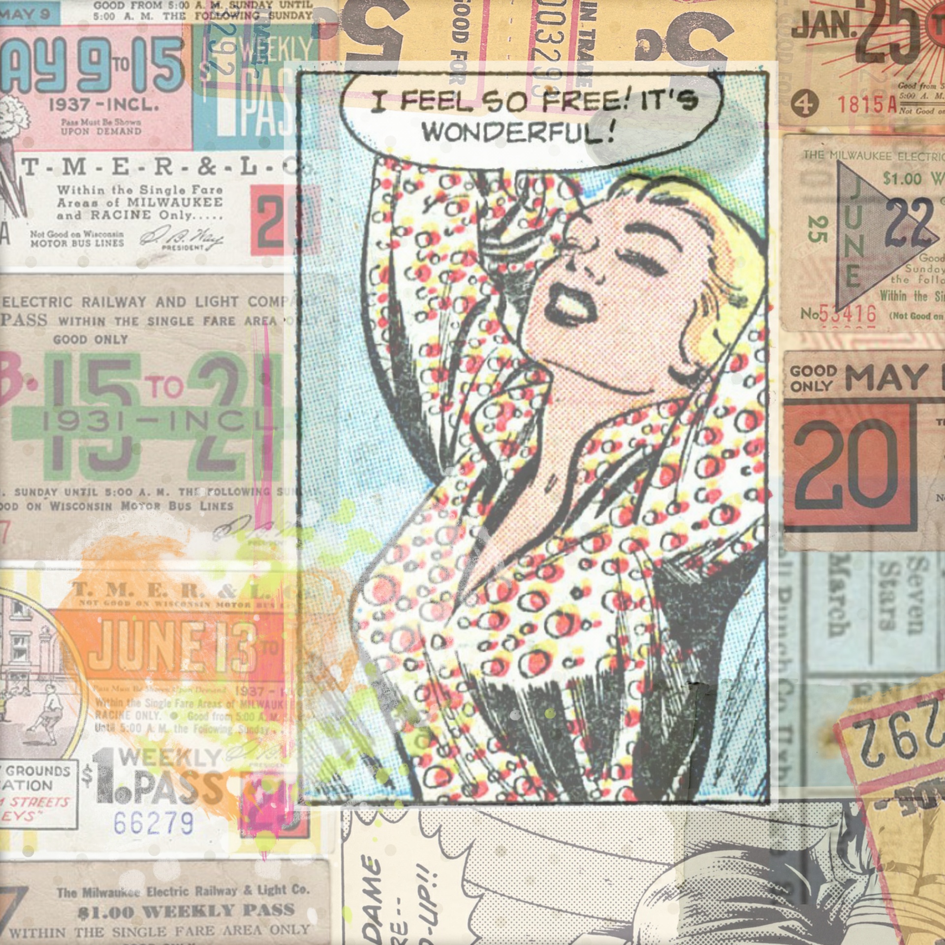 Retro Beautiful Pin-up Lady Digital Background Collage Sexy Girl - A fun and modern rework of Vintage Retro Art. Perfect for art projects, decoupage, scrapbooking and more!