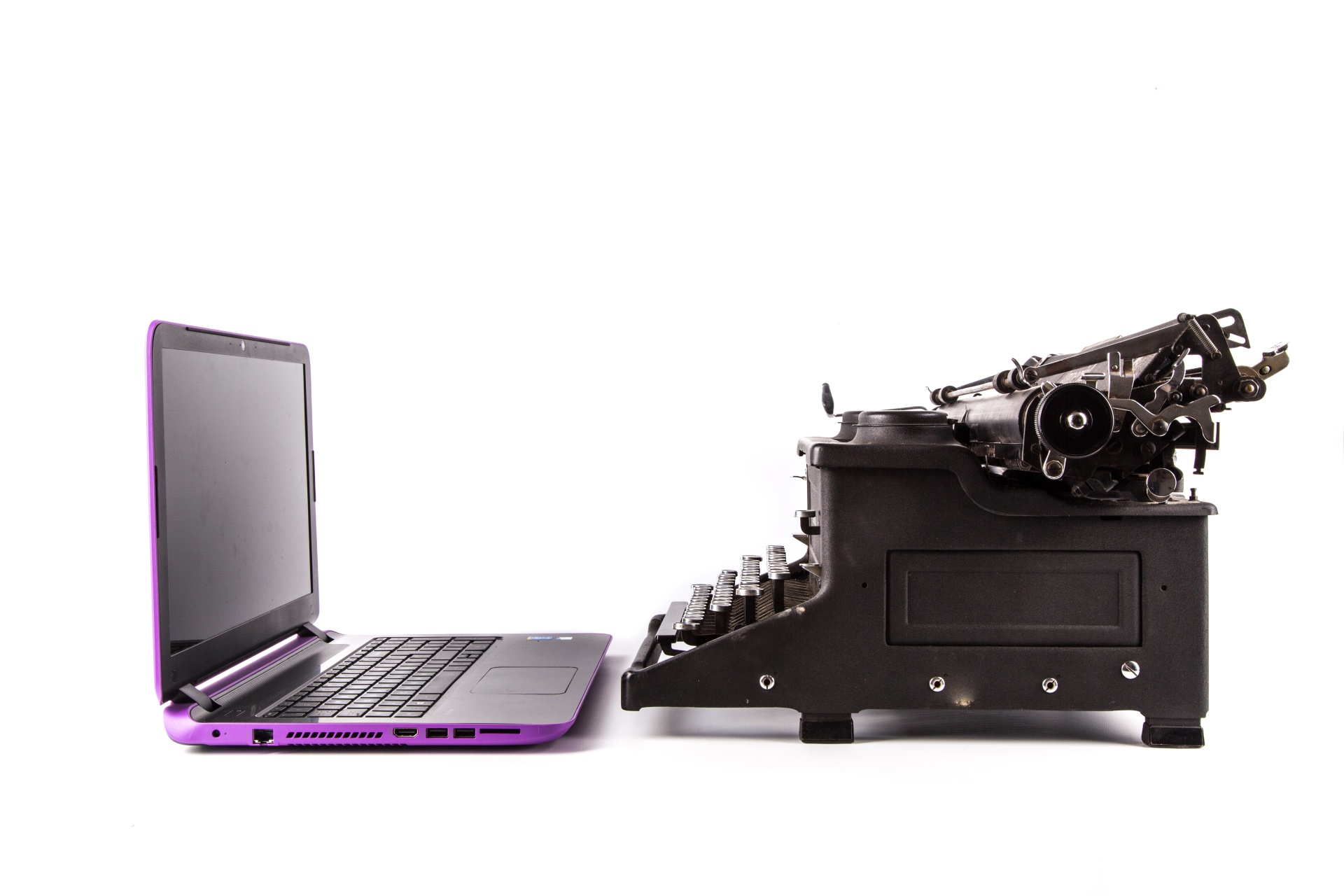 Typewriter And Laptop