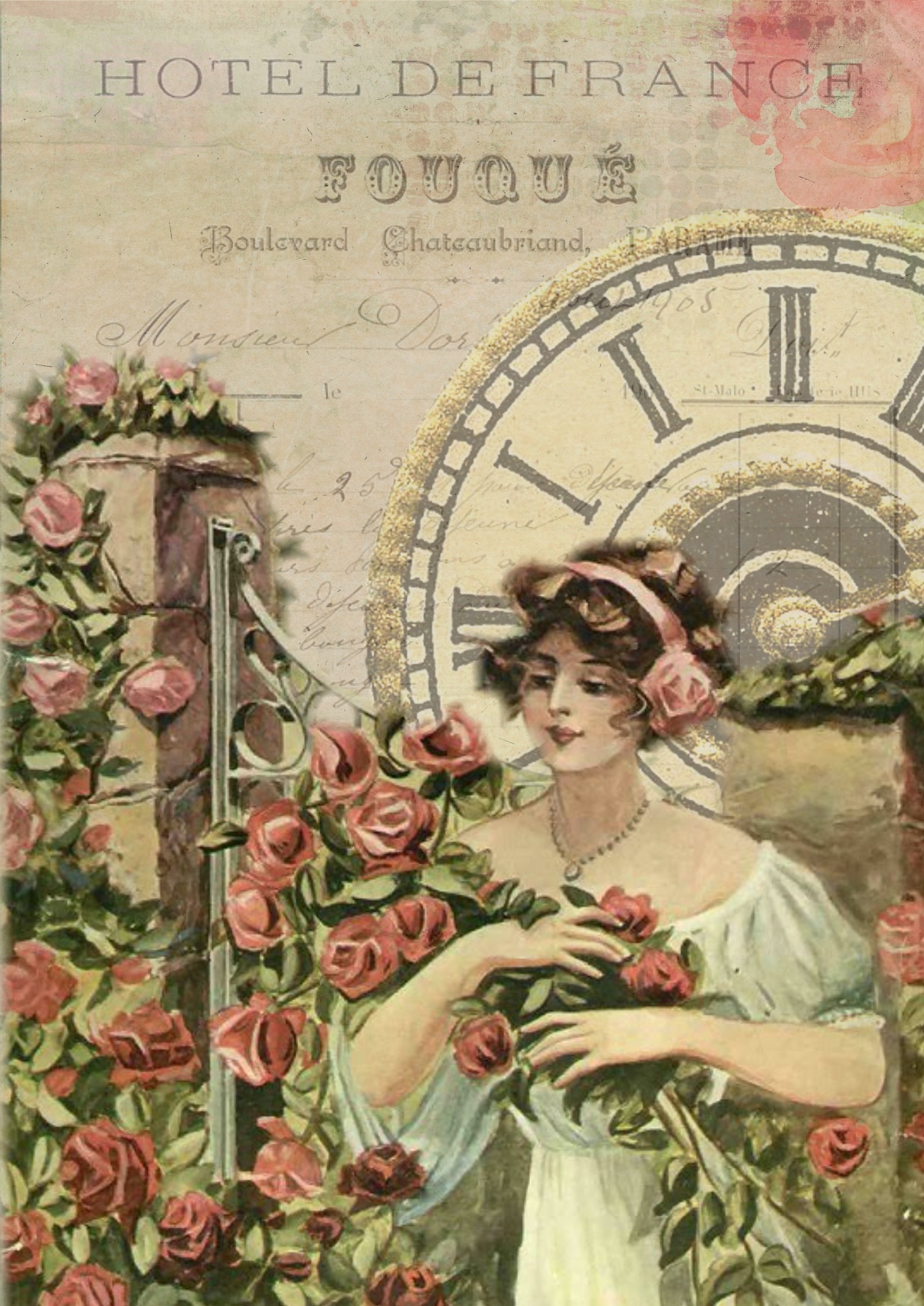 Victorian Lady Vintage Collage
