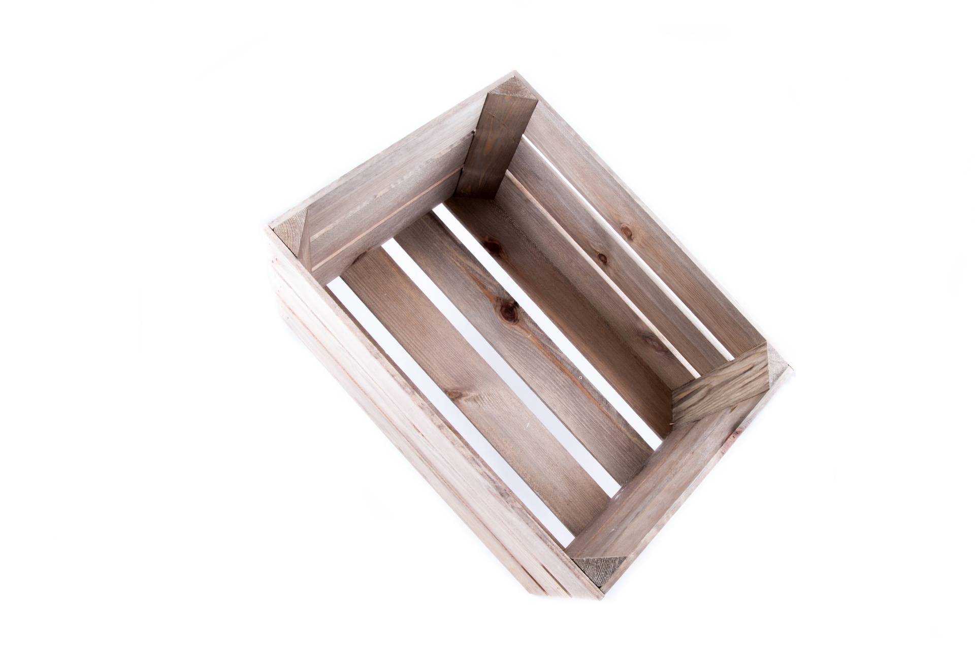 Wooden box isolated on the white background
