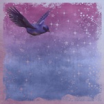 Background Scrapbook Purple Bird