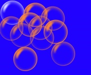 Bubbles On Blue Background